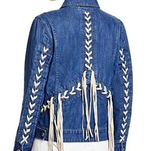 Blank NYC Denim Jean Faux Suede Fringe cotton